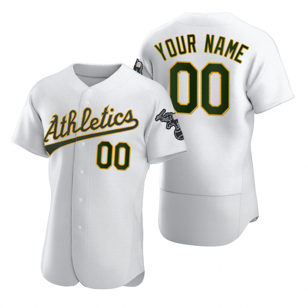 Custom Oakland Athletics White BFRAILEY 2020 Stitched Flex Base Jersey