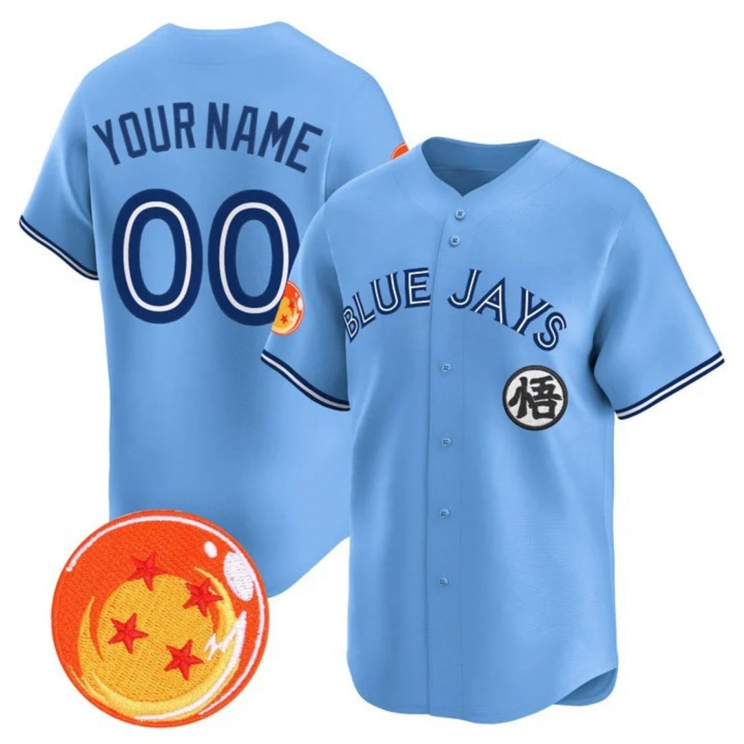 Custom Toronto Blue Jays x Dragon Ball Blue BFRAILEY Vapor Premier Limited Jersey - All Stitched