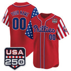 Custom Philadelphia Phillies America 250 Edition Vapor Premier Limited Red BFRAILEY Stitched Jerseys
