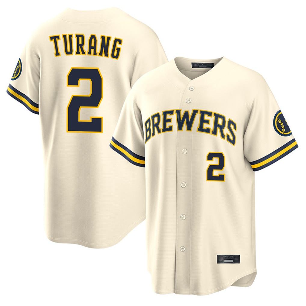 Milwaukee Brewers #2 Brice Turang Player Cream BFRAILEY Home Limited Stitched Jerseys