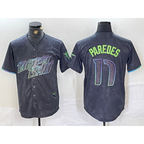 Tampa Bay Rays #17 Isaac Paredes Charcoal BFRAILEY 2024 City Connect Limited Cool Base Jersey