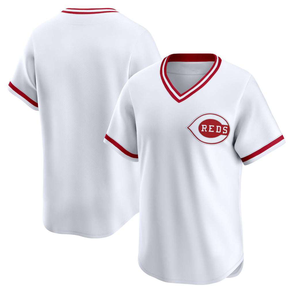 Cincinnati Reds White BFRAILEY Throwback Cooperstown Collection Limited Jersey