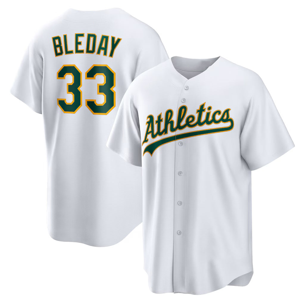 Oakland Athletics #33 JJ Bleday White BFRAILEY Home Replica Jersey