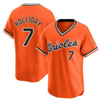 Baltimore Orioles #7 Jackson Holliday Player Orange BFRAILEY T-shirt Limited Home Game Stitched Jerseys