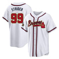 Atlanta Braves #99 Spencer Strider Player White Gold BFRAILEY Home Game Stitched Jerseys