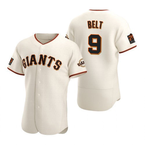 San Francisco Giants #9 Brandon Belt 2020 Cream BFRAILEY Jersey