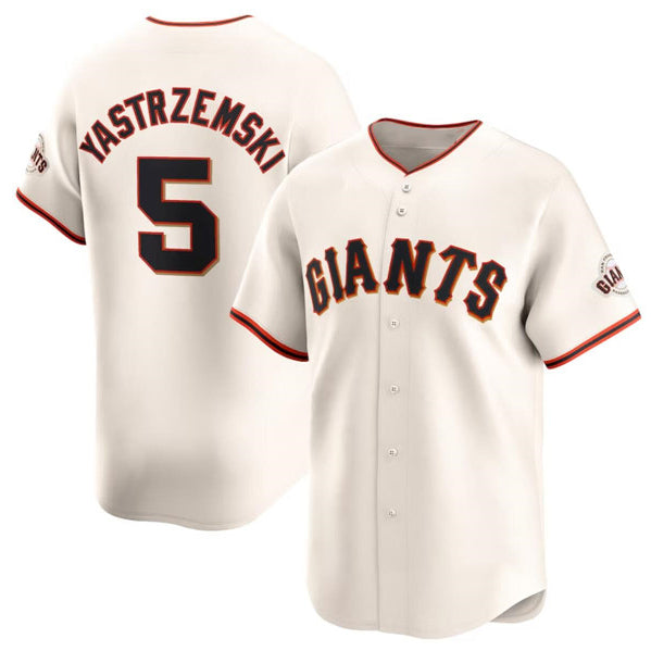 San Francisco Giants #5 Mike Yastrzemski Cream BFRAILEY Cool Base Stitched Jersey