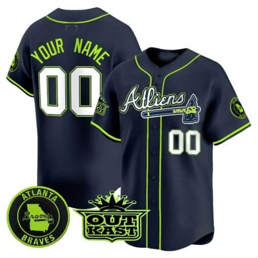 Custom Atlanta Braves Atliens Vapor Premier Limited Jersey ¨C All Stitched-Navy BFRAILEY