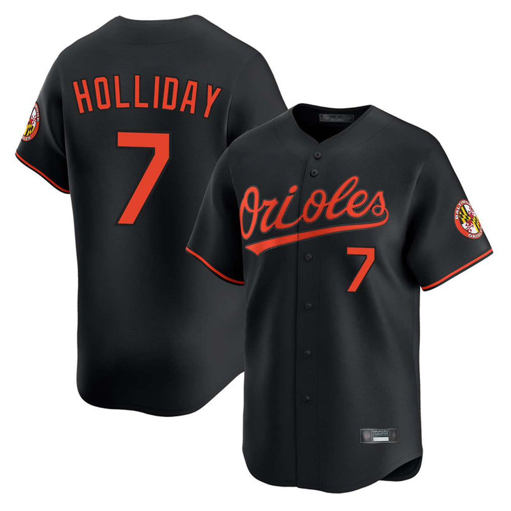 Baltimore Orioles #7 Jackson Holliday Player Black BFRAILEY Limited Home Game Stitched Jerseys
