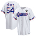 Texas Rangers #54 Mart¨ªn P¨¦rez White BFRAILEY 2023 World Series Stitched Jersey