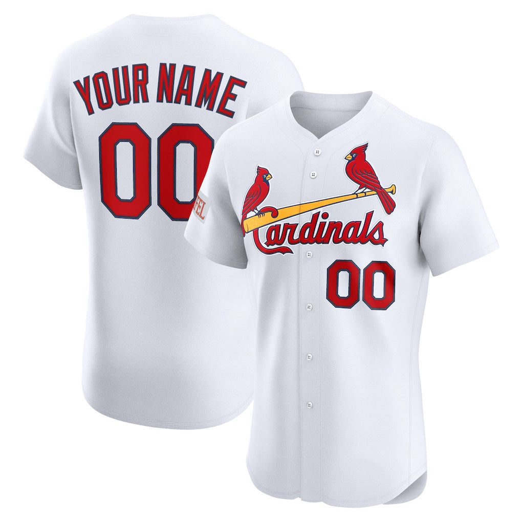Custom St. Louis Cardinals White BFRAILEY Home Elite Sponsor Patch Jersey