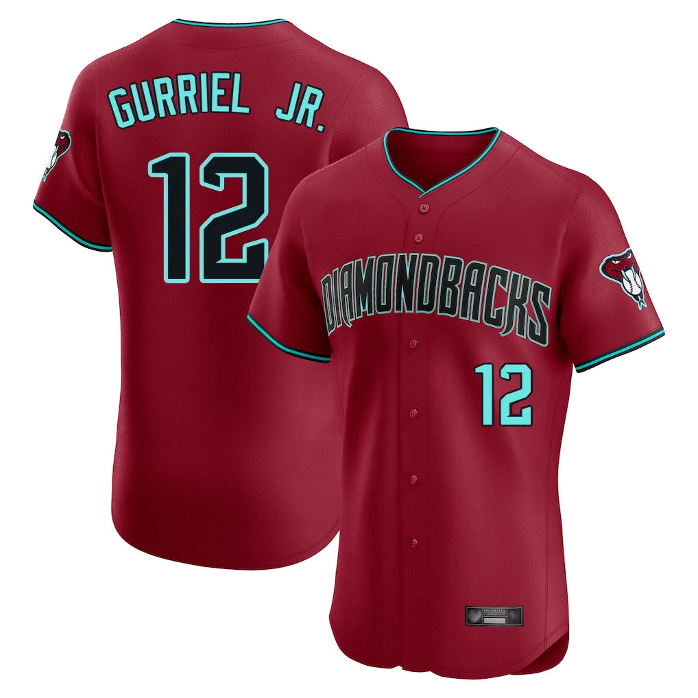 Arizona Diamondbacks #12 Lourdes Gurriel Jr Player Red BFRAILEY Limited Elite Home Game Stitched Jerseys