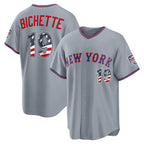 New York Mets #19 Bo Bichette USA 250 Fourth of July Road Stadium Jersey - Gray BFRAILEY