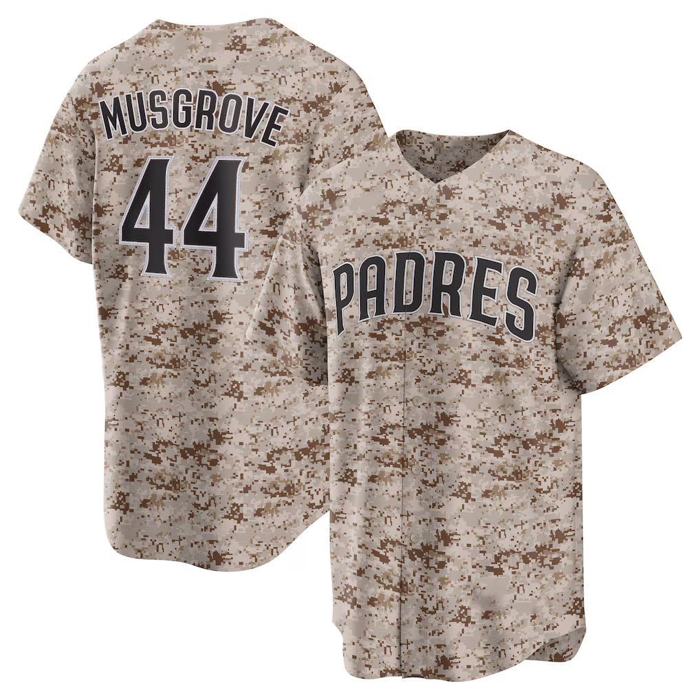 San Diego Padres #44 Joe Musgrove Camo BFRAILEY USMC Alternate Replica Player Jersey