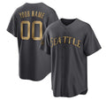 Custom Seattle Mariners Active Player Charcoal BFRAILEY 2022 All-Star Cool Base Stitched Jersey