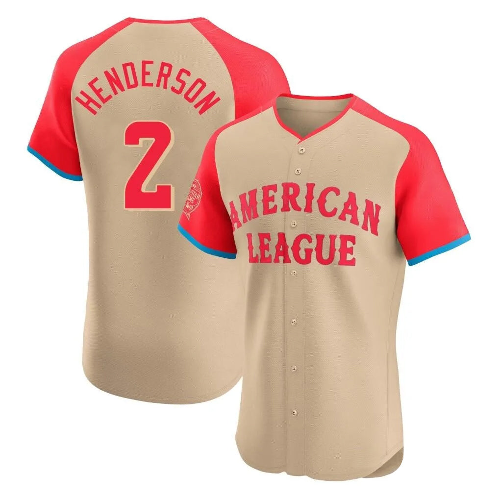 Baltimore Orioles #2 Gunnar Henderson Player Cream BFRAILEY American League All-Star Limited Elite Home Game Stitched Jerseys