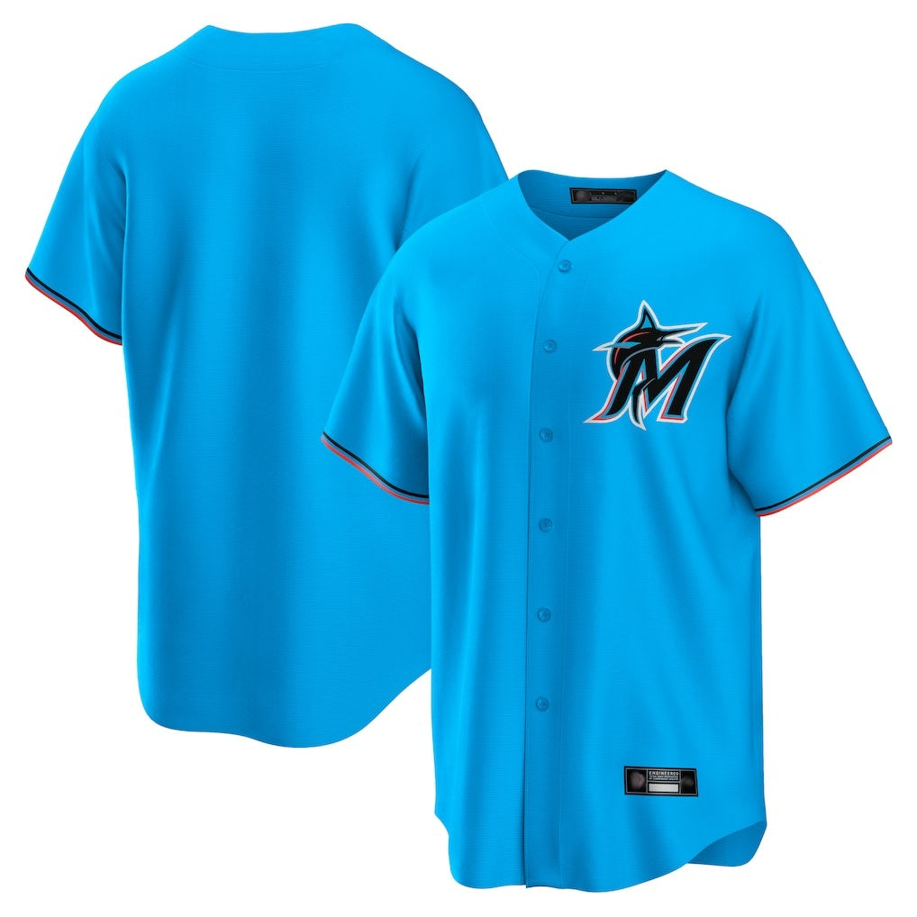 Miami Marlins Blank Player Blue BFRAILEY Home Game Stitched Jerseys