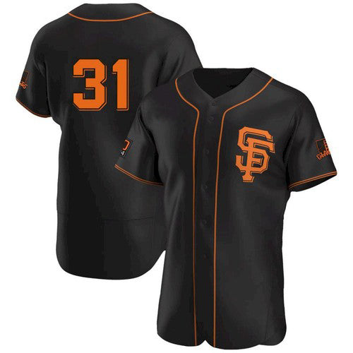 San Francisco Giants #31 LaMonte Wade Jr Black BFRAILEY 2021 Alternate Jersey