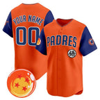 Custom San Diego Padres x Dragon Ball Royal Orange BFRAILEY Vapor Premier Limited Jersey - All Stitched