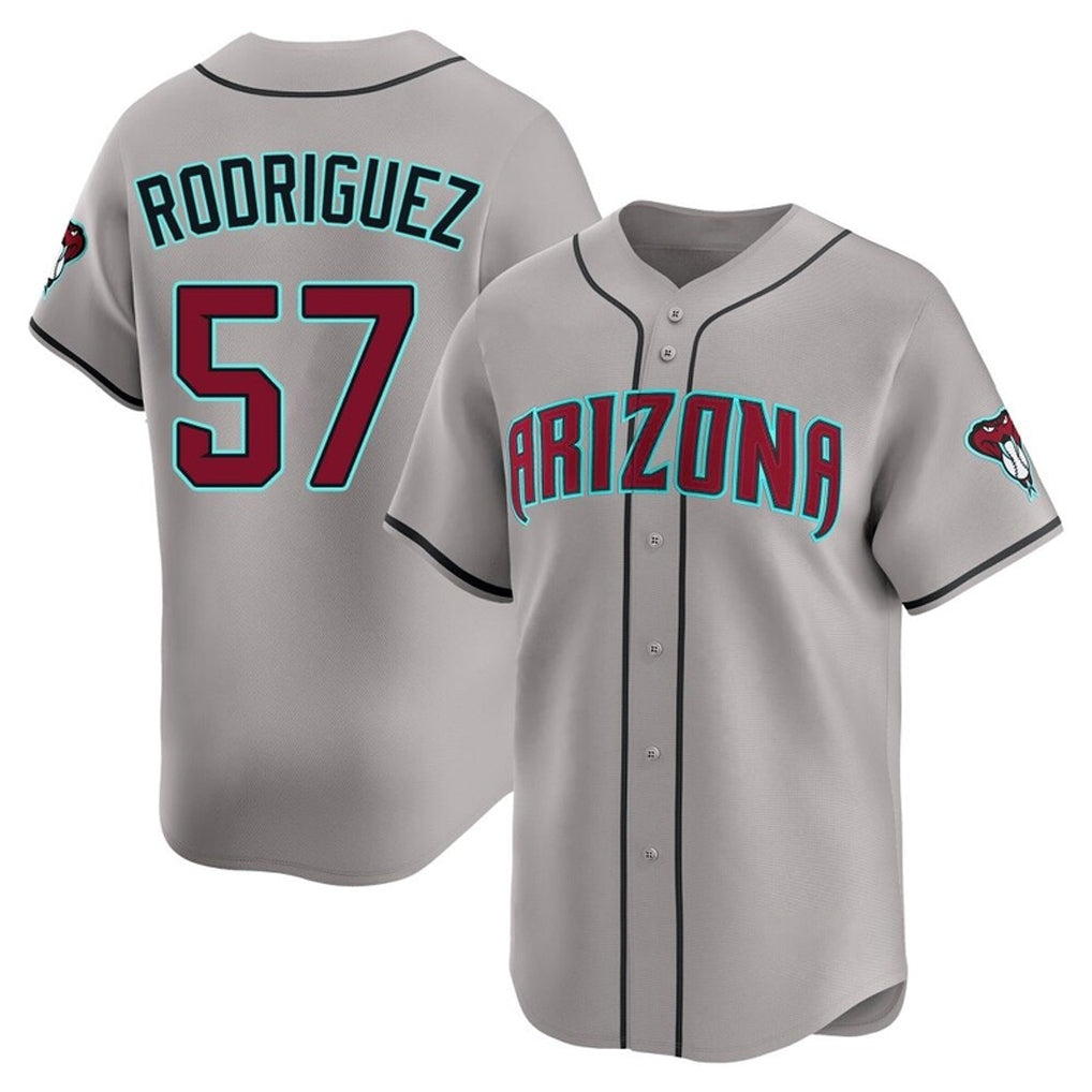 Arizona Diamondbacks #57 Eduardo Rodriguez Player Gray BFRAILEY Road Limited Home Game Stitched Jerseys