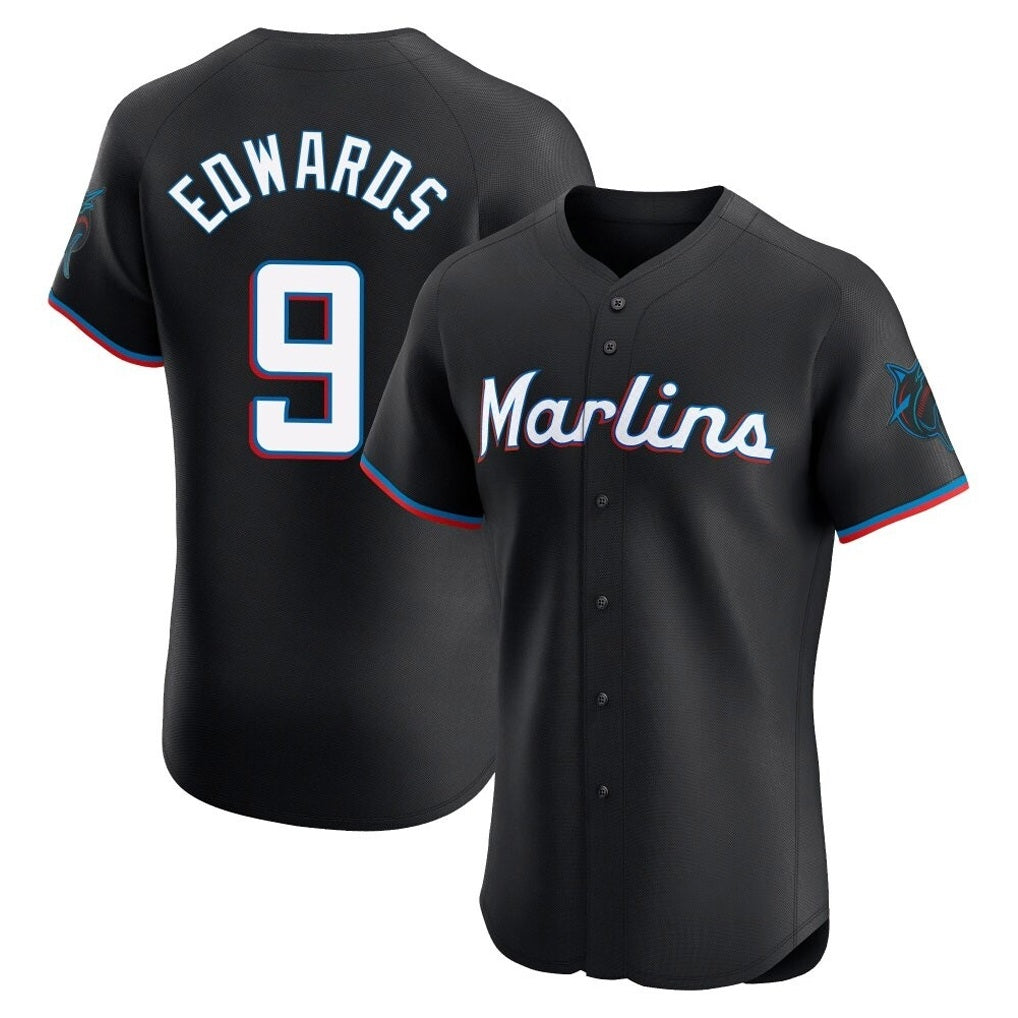 Miami Marlins #9 Xavier Edwards Player Black BFRAILEY Vapor Home Limited Elite Stitched Jerseys