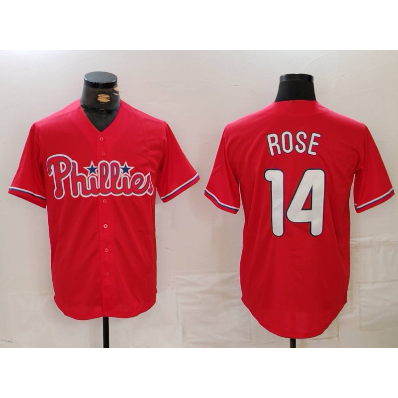 Philadelphia Phillies #14 Pete Rose Red BFRAILEY Cool Base Stitched Jersey
