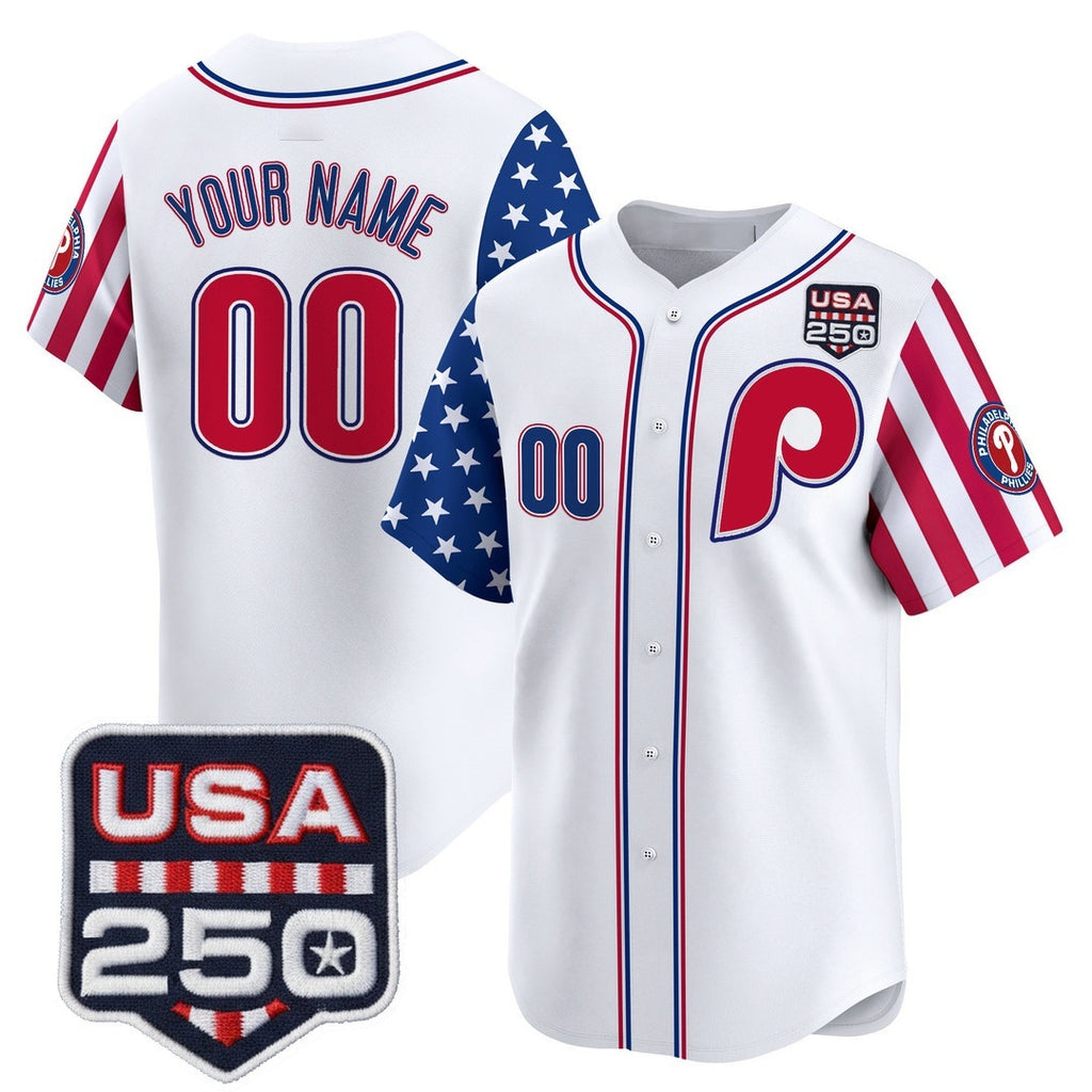Custom Philadelphia Phillies America 250 Edition Vapor Premier Limited White BFRAILEY Stitched Jerseys