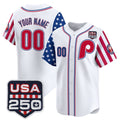 Custom Philadelphia Phillies America 250 Edition Vapor Premier Limited White BFRAILEY Stitched Jerseys