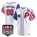 Custom Philadelphia Phillies America 250 Edition Vapor Premier Limited White BFRAILEY Stitched Jerseys