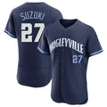 Chicago Cubs #27 Seiya Suzuki Player Navy BFRAILEY City Connect Limited Elite Home Stitched Jerseys