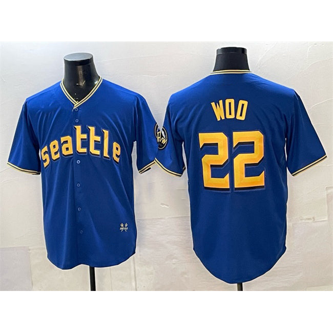 Seattle Mariners #22 Bryan Woo Royal BFRAILEY 2025 Limited Stitched jersey