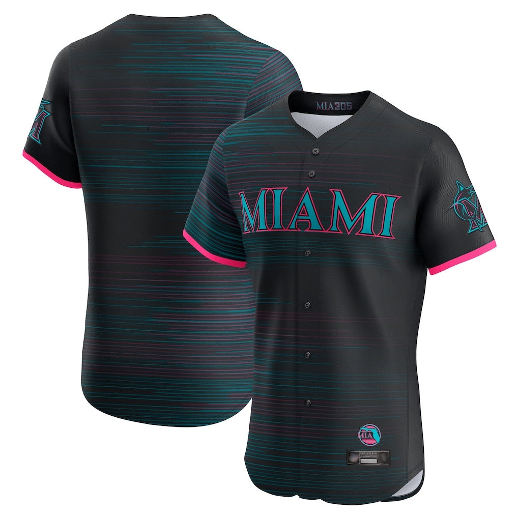 Miami Marlins Blank Player Black BFRAILEY City Connect Home Limited Elite Stitched Jerseys