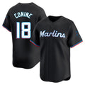 Miami Marlins #18 Griffin Conine Player Black BFRAILEY Home Limited Stitched Jerseys