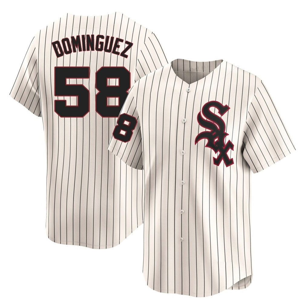 Chicago White Sox #58 Seranthony Dominguez Player Cream BFRAILEY Cooperstown Collection Limited Home Stitched Jerseys