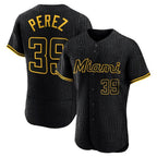 Miami Marlins #39 Eury Perez Player Black BFRAILEY Snake Skin City Home Limited Elite Stitched Jerseys