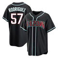 Arizona Diamondbacks #57 Eduardo Rodriguez Player Black BFRAILEY Home Game Stitched Jerseys