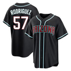 Arizona Diamondbacks #57 Eduardo Rodriguez Player Black BFRAILEY Home Game Stitched Jerseys