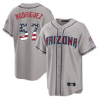 Arizona Diamondbacks #57 Eduardo Rodriguez Player Gray BFRAILEY USA 250 Fourth of July Home Game Stitched Jerseys