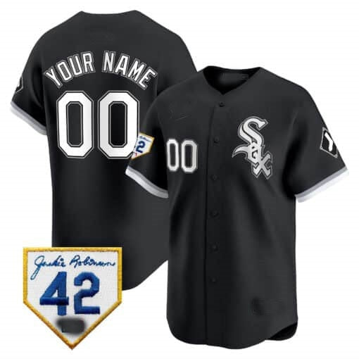 Custom Chicago White Sox 2024 Jackie Robinson Patch Vapor Premier Limited Jersey ¨C Black BFRAILEY
