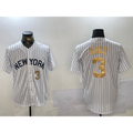 New York Yankees #3 Babe Ruth White BFRAILEY Pinstripe Fashion Cool Base Jerseys