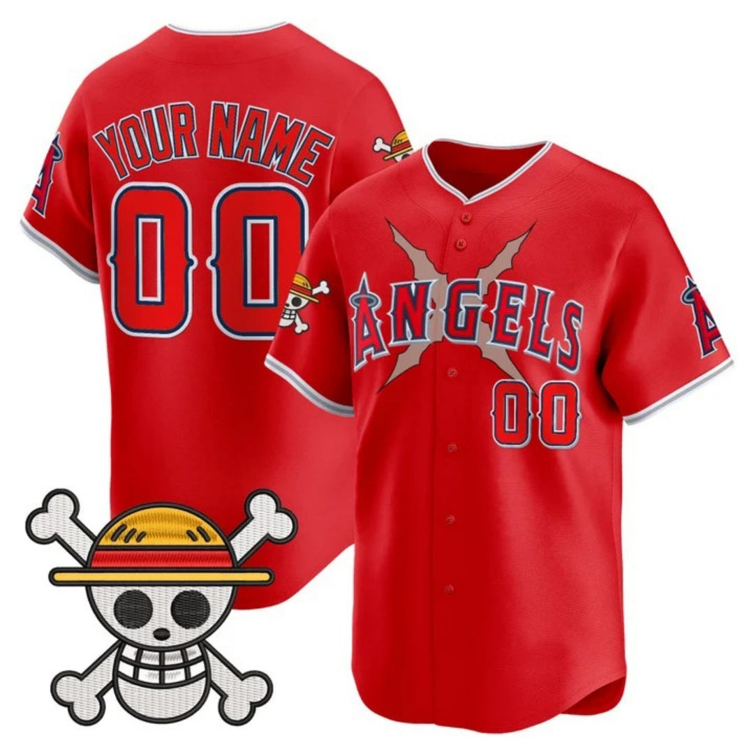 Custom Los Angeles Angels x One Piece Red BFRAILEY Vapor Premier Limited Jersey - Stitched