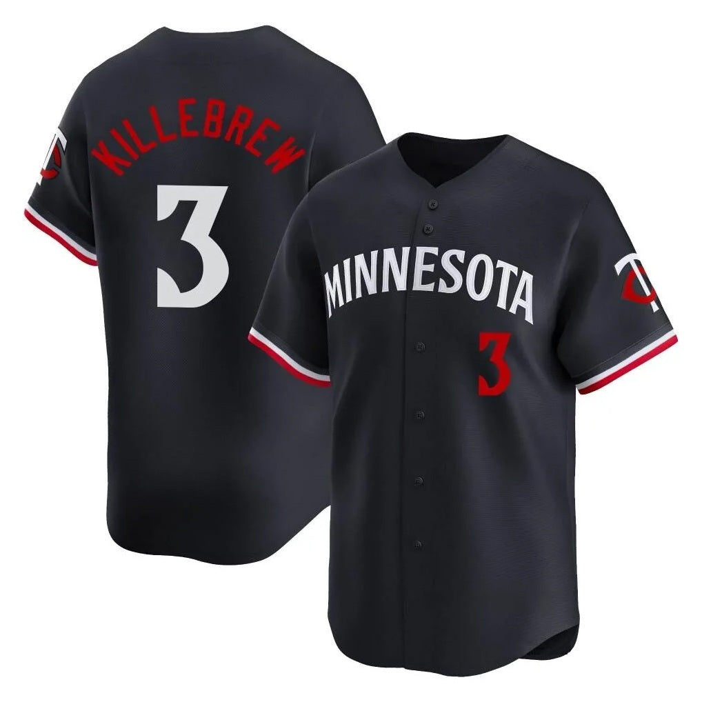 Minnesota Twins #3 Harmon Killebrew Player Navy BFRAILEYHome Limited Stitched Jerseys