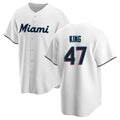 Miami Marlins #47 John King Player White BFRAILEY Home Game Stitched Jerseys