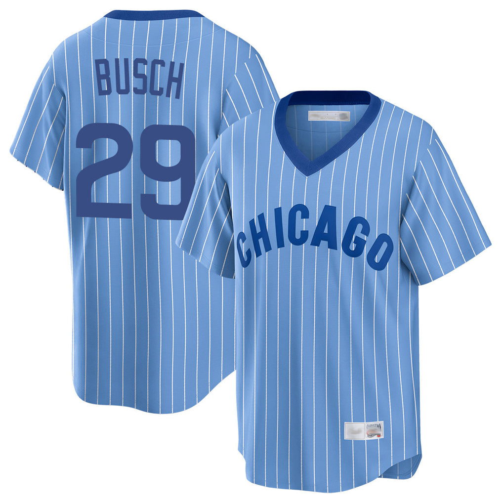 Chicago Cubs #29 Michael Busch Player Blue BFRAILEY T-shirt Cooperstown Collection Limited Stitched Jerseys