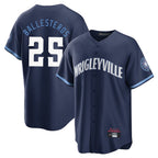 Chicago Cubs #25 Moises Ballesteros Player Navy BFRAILEY City Connect Home Game Stitched Jerseys