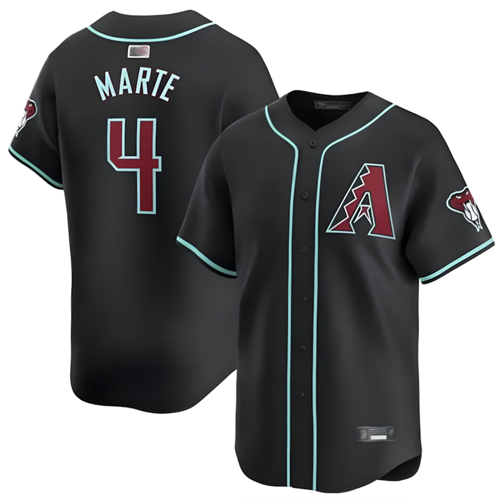 Arizona Diamondbacks #4 Ketel Marte Player Black BFRAILEY Limited Home Game Stitched Jerseys
