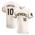 Milwaukee Brewers #10 Sal Frelick Player Cream BFRAILEY Home Limited Elite Stitched Jerseys