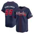Atlanta Braves #56 Spencer Schwellenbach Player Navy BFRAILEY 2025 Speedway Classic Home Game Stitched Jerseys