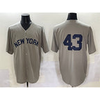 New York Yankees #43 Jonathan Lo¨¢isiga Gray BFRAILEY Cool Base Stitched Jersey