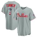 Philadelphia Phillies #7 Trea Turner USA 250 Fourth of July Road Stadium Jersey - Gray BFRAILEY